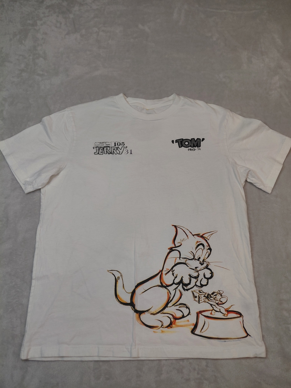 Shoe Palace x Tom and Jerry Collab Sketch Graphic T-Shirt (White)